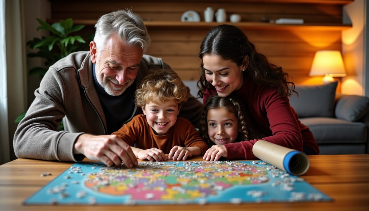 Avant de débuter un puzzle en famille : tapis, trieur et organisation